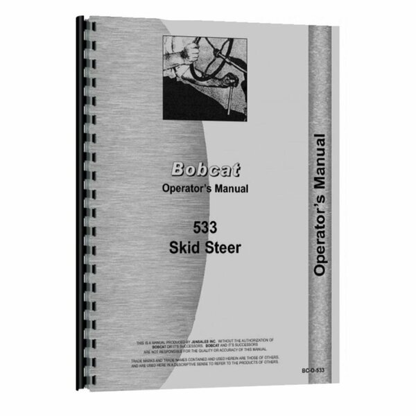 Aftermarket Owners Operators Manual Fits Bobcat Skid Steer Loader Model 533 RAP66617